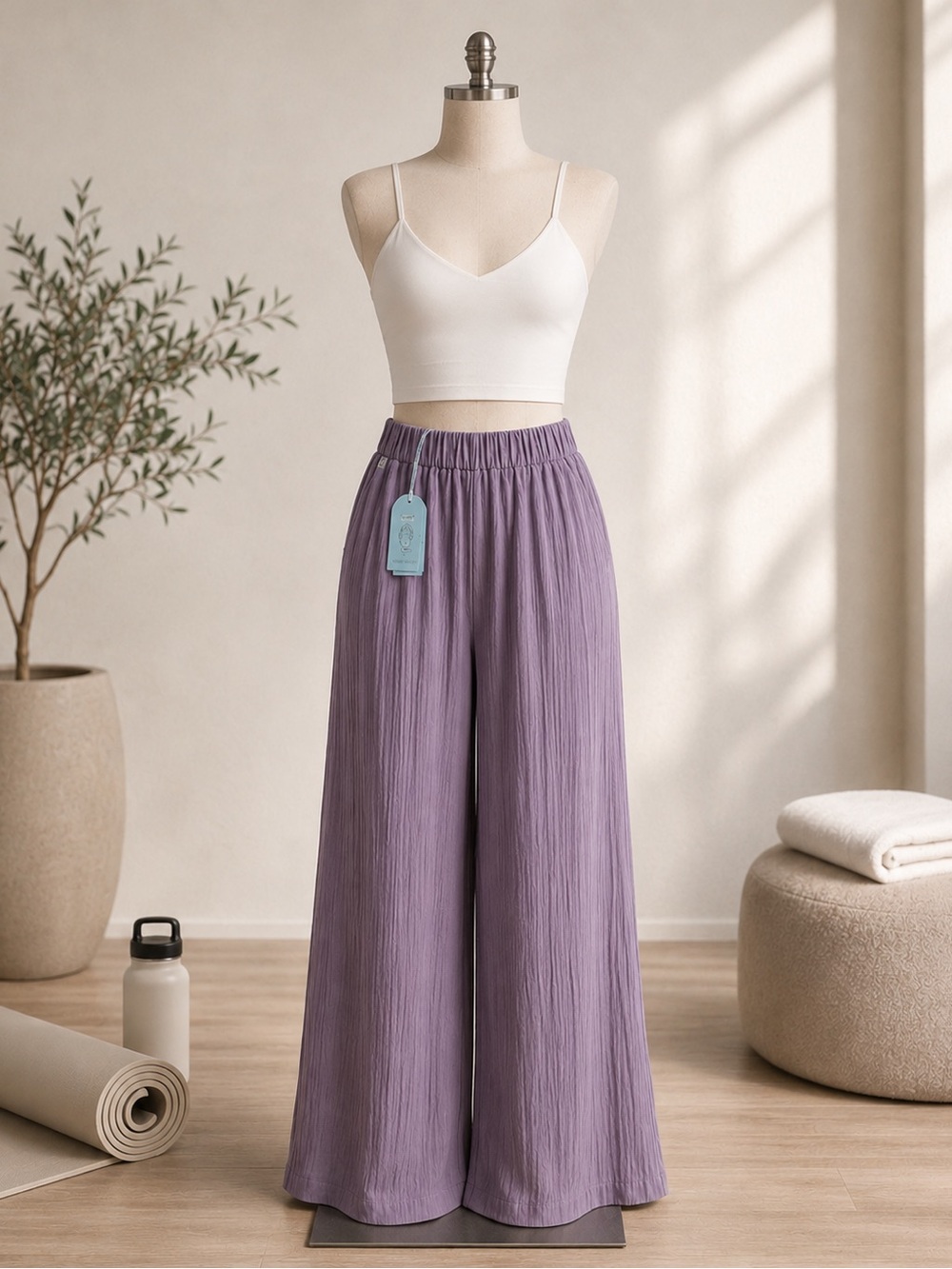 Blanca Gaia Trouser Twilight Mouve 100% Cotton Pants NWT Large
